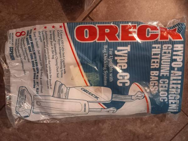 Oreck type cc uprights bag docking systems vacuum bags 1
