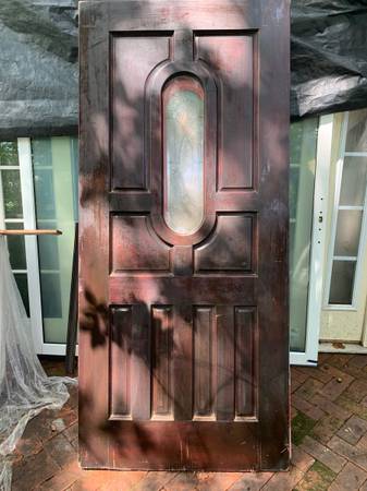 Mahogany door with glass panel 1