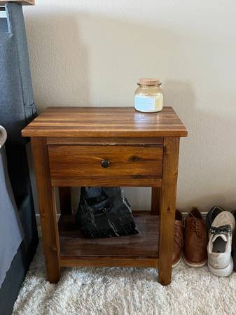 Side Table - Solid Wood with Drawer 1