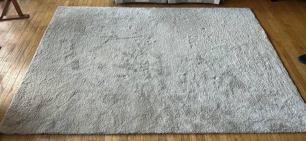 Rectangular Off White Carpet Rug 1
