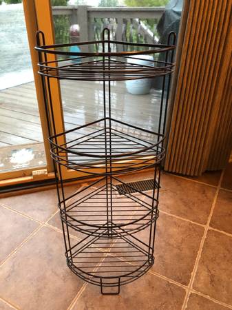 Bronze 4-Tier Metal Corner Shelf Stand 1