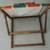Mid-Century Folding Wood Frame & Striped Canvas Adjustable Beach Chair 3 thumbnail