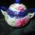 Vintage Hand Painted Porcelain Cobalt Blue and Roses Sugar Bowl 1 thumbnail
