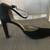 PRIVILEGE PARIS BLACK SUEDE HEELS PUMPS w FLORAL DETAIL Sz 8 3 thumbnail