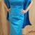 Stunning strapless blue hand-beaded gown w/ shawl, sz 12 3 thumbnail