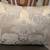Small Custom Made Silver and Gold Damask Pillow 1 thumbnail
