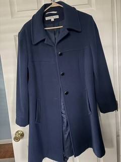 Women's Blue Wool Jacket/Coat  - Size 14 1