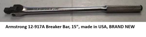 Armstrong 12-917A 1/2" drive breaker bar, 15", USA, NEW 1