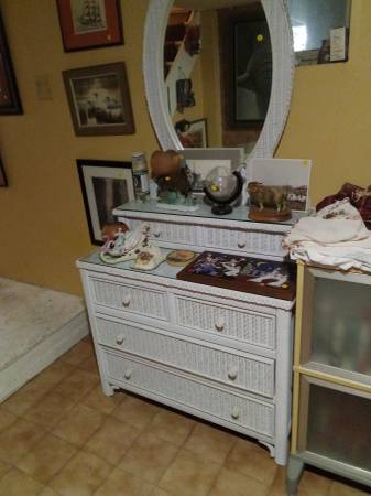 White wicker dresser 1