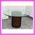 Mcguire Bamboo Pedestal + Thick Cut Glass Dining Table 2 thumbnail