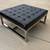 Black Tufted Leather and Silver Chrome Upholstered Coffee Table Ottoman 1 thumbnail