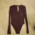 Like New Topshop Maroon Ribbed Bodysuit Size 2 1 thumbnail