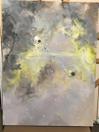 'Cloudy with a Chance of Hail' Large Accent Painting Artwork (Original 1