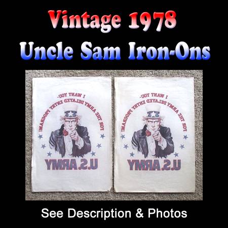 New - 2 Vintage 1978 Uncle Sam Iron Ons – See Photos & Description 1