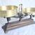 ANTIQUE SCALE WITH 2 ROUND SHINE BRASS TRAYS 9 thumbnail