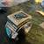 Heavy  sterling silver, and turquoise Cuff bracelet, watchband 1 thumbnail