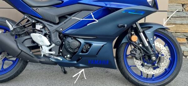 Yamaha R3 fairings and fender new takeoffs 1