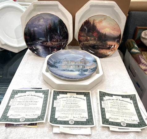 THOMAS KINKADE COLLECTOR PLATES "WISH YOU WERE HERE" SERIES/ 1-"WINTER 1