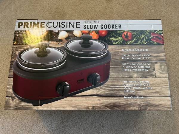 Prime Cuisine Double Slow Cooker Brand New 1
