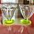 Pair Anchor Hocking Parfait Glass, Ice Cream Glass, Uranium Glass base 1940’s 1 thumbnail