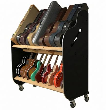 Session-Pro Double-Stack Mobile Guitar & Case Rack 1