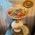Vtg Gone with the Wind Style Working Glass Floral Hurricane Lamp 3 thumbnail