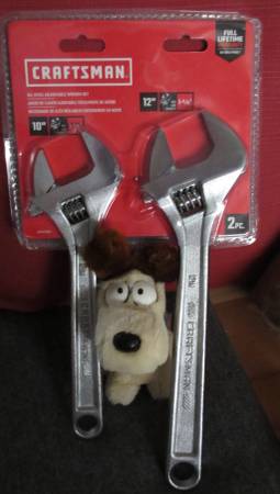 Craftsman CMMT12002 2pc 10&12 in Adjustable Wrench Set - New 1