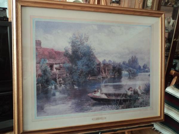 "Horning Ferry" Framed Print by M. Birket Foster 1