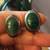 Sterling Silver Clip - On Earrings with Natural Big Malachite Stones 2 thumbnail