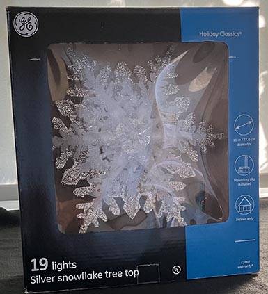Tree Topper GE Silver Snowflake 1