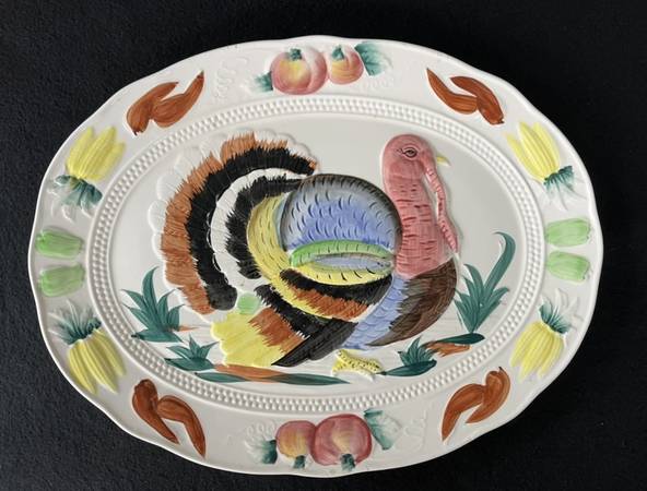 Vintage Embossed Turkey Platter 1