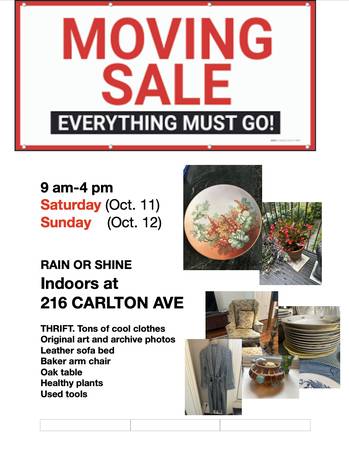 MOVING SALE Saturday 10/11 & 10/12 1