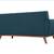 Midcentury Modern Deep Rich Teal Azure Sofa Couch Loveseat Walnut legs 2 thumbnail
