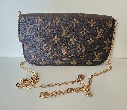 Monogrammed canvas flap pouch/ crossbody bag 1