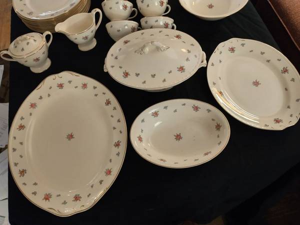 Vintage Rambler Rose Homer Laughlin Eggshell Georgian 95 Piece Set 1