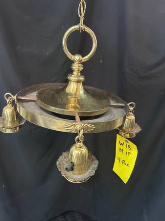 4 Light Antique Brass Chandelier 19"x13" GS010965 1