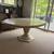 Cream pedestal dining table 2 thumbnail
