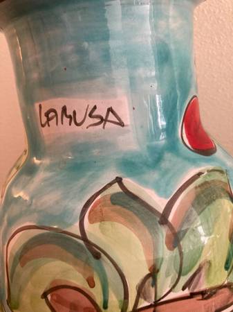 Ceramic Vase "LA MUSA"  Hand painted 1