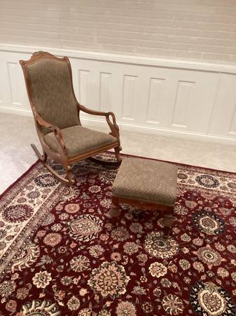 Antique rocker and ottoman 1