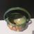 Antique Roseville Clematis Green Pottery Basket Bowl circa 1944 6 thumbnail