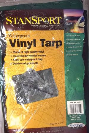 StanSport 9-ft x 12-ft Green Waterproof Vinyl Tarp (Retails for $37.00) 1
