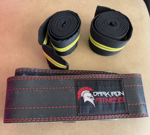 Dark Iron Fitness Padded Leather Weight Lifting Belt and More 1