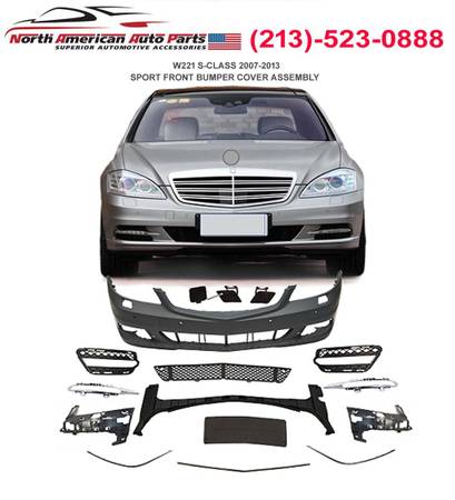 W221 2007-2013 S-CLASS S550 SPORT PKG FRONT BUMPER SET NEW BENZ PARTS 1