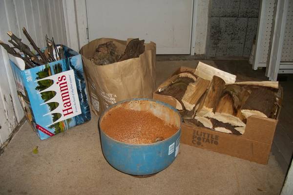 Small Firepit Fire Pit, Box of Firewood Fire Wood, Kindling, and Misc 1