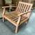 New solid teak outdoor club chair with custom made Sunbrella outdoor cushion 4 thumbnail