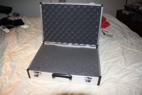 BRIEFCASE... hard shell lens attaché case w/foam 1