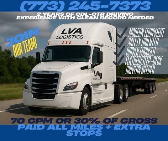 HIRING CDL A Open Deck Drivers 75CPM New Trucks 1
