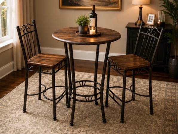 2 barstools +_ table 1