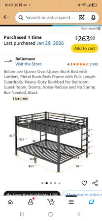 Queen over queen bunk bed 1