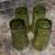 4 Anchor Hocking Lido Milano Crinkle Glass Tumblers Green Olive 5.5" 5 thumbnail
